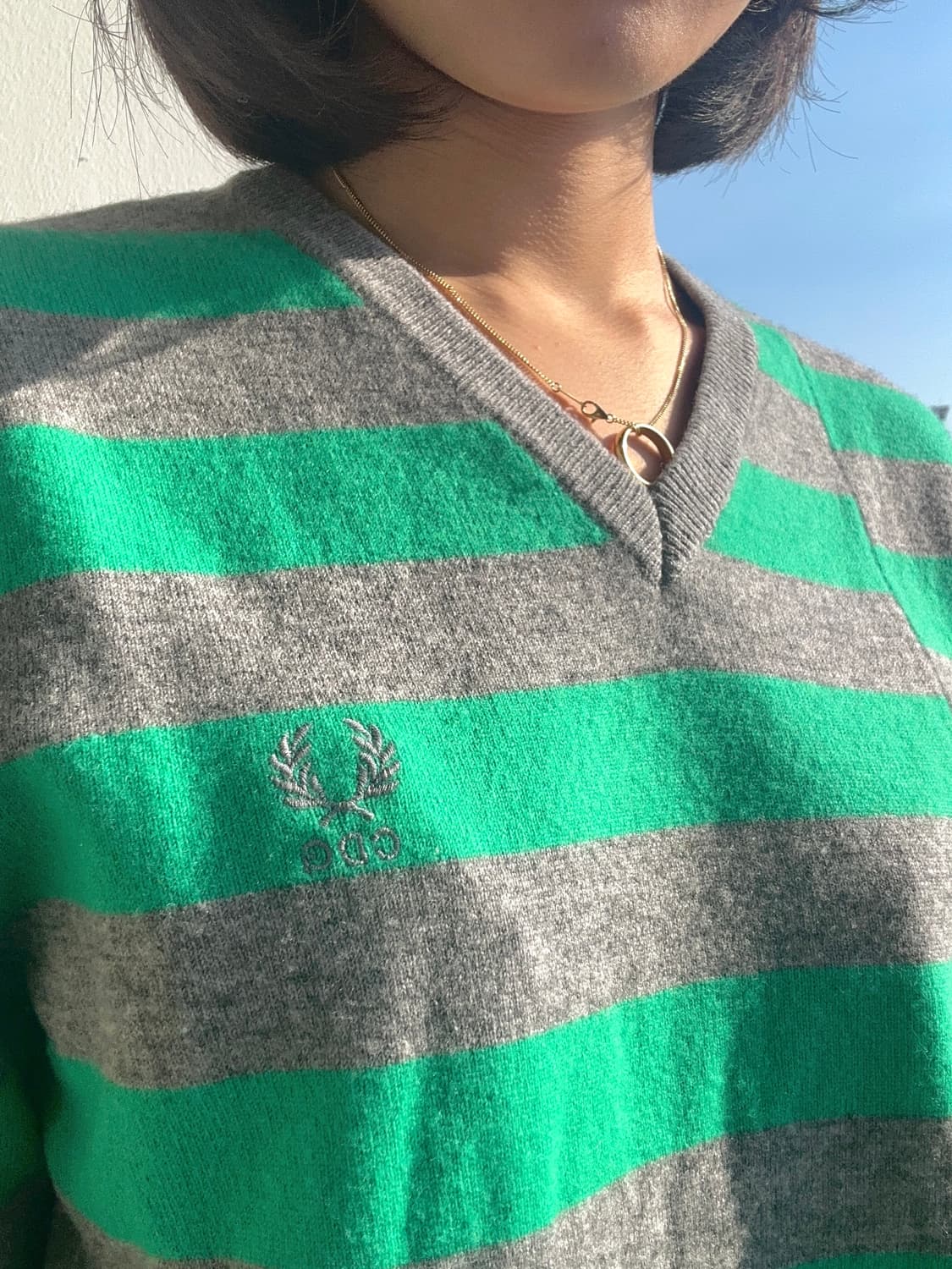 12SS 프레드페리 X CDG V넥 니트 상품이미지2