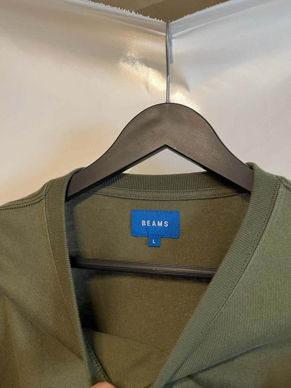BEAMS 빔즈 일본 빈티지 포켓 디테일 오버핏 카키 그린 반팔 티셔츠 상품이미지3