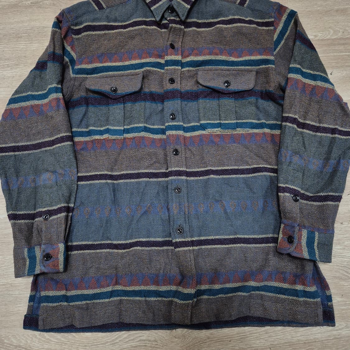 폴로 랄프로렌 스트라이프 아즈텍 헤비 울 플란넬 나바호 셔츠 L(100) 상품이미지3