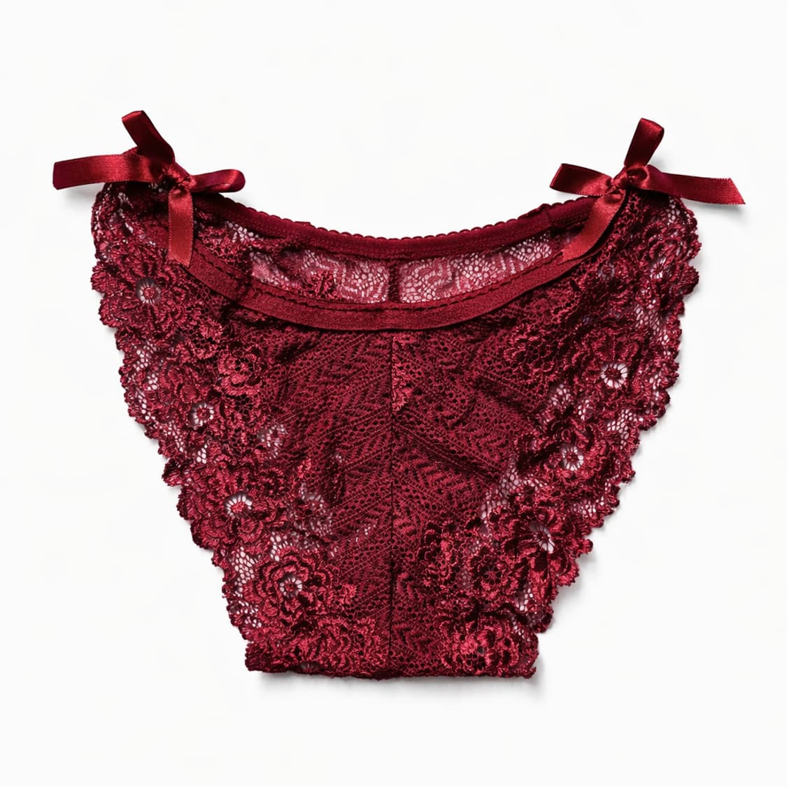 (새상품)프랑스 스타일 섹시한 시스루 레이스팬티 버건디 (44~55) 상품이미지2