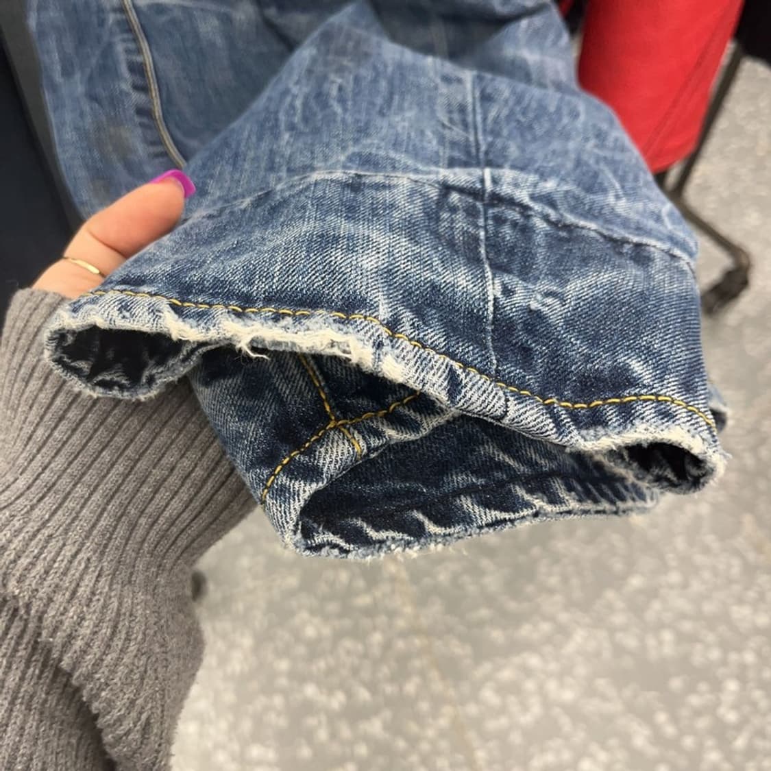 에비수 올드스쿨 레트로 포켓 프린팅 데님팬츠 32인치 C06792 상품이미지6