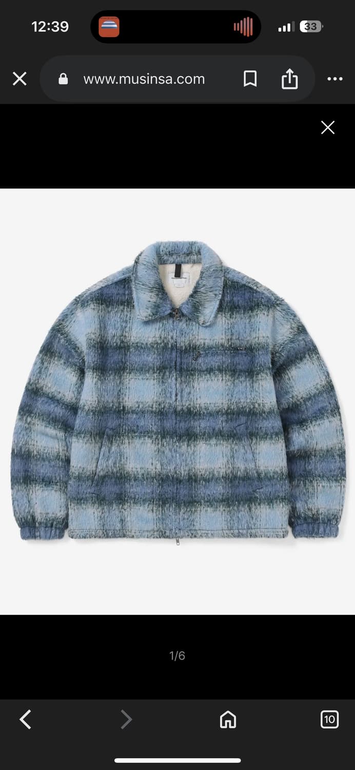 디스이즈네버댓 브러쉬드 체크 자켓 블루 후리스 모헤어 상품이미지3