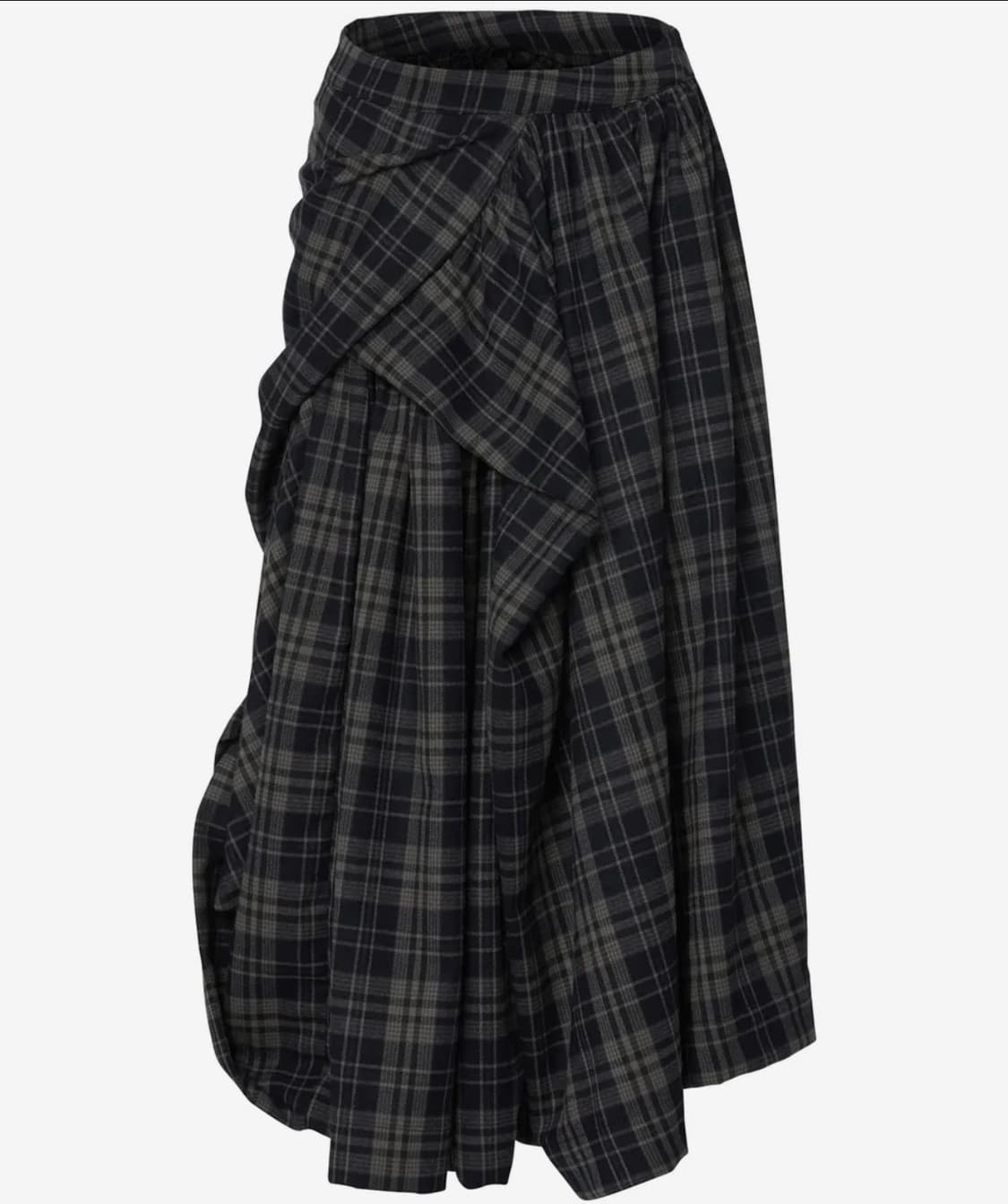 플레어업 draped layered long skirt 체크 롱스커트 상품이미지1