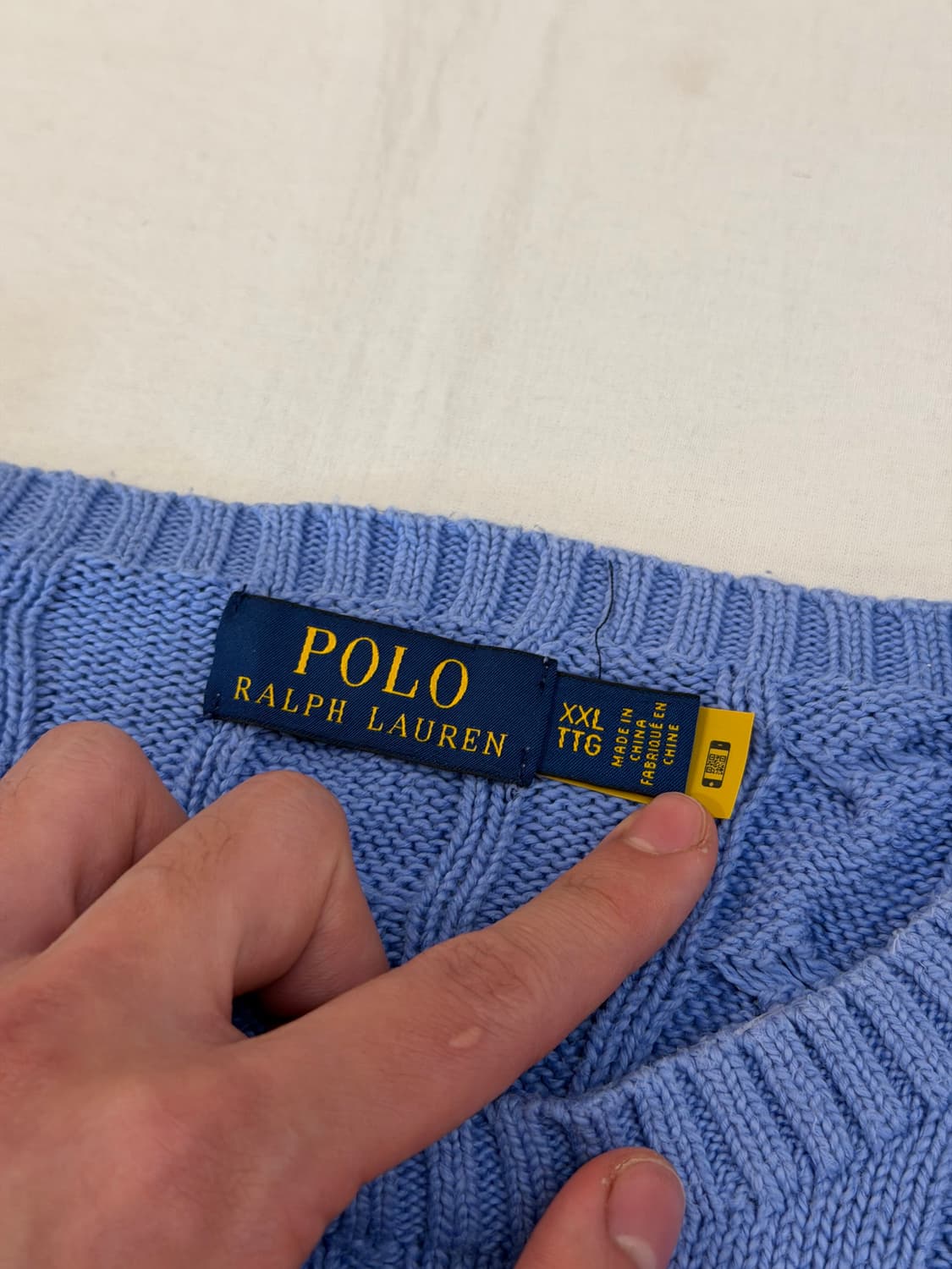 큐알) 폴로 랄프로렌 꽈배기 케이블 니트 스카이블루 상품이미지3