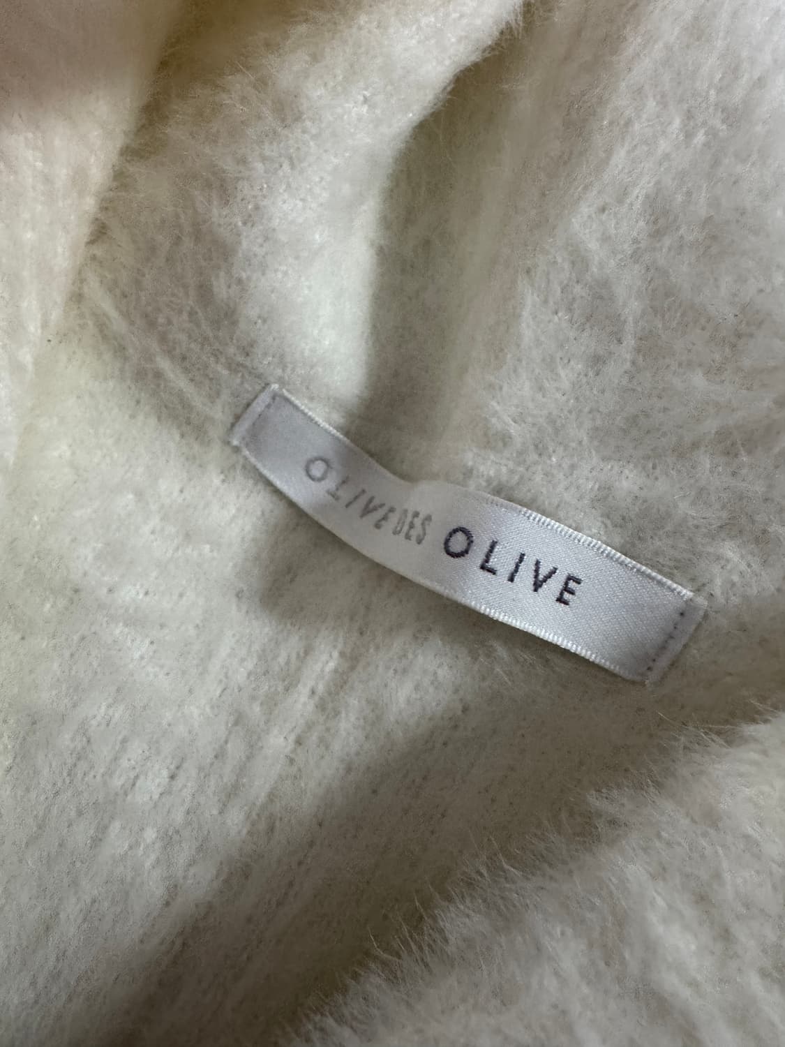 여성 올리브데올리브 귀여운 니트 후드 자켓 아이보리 상품이미지3