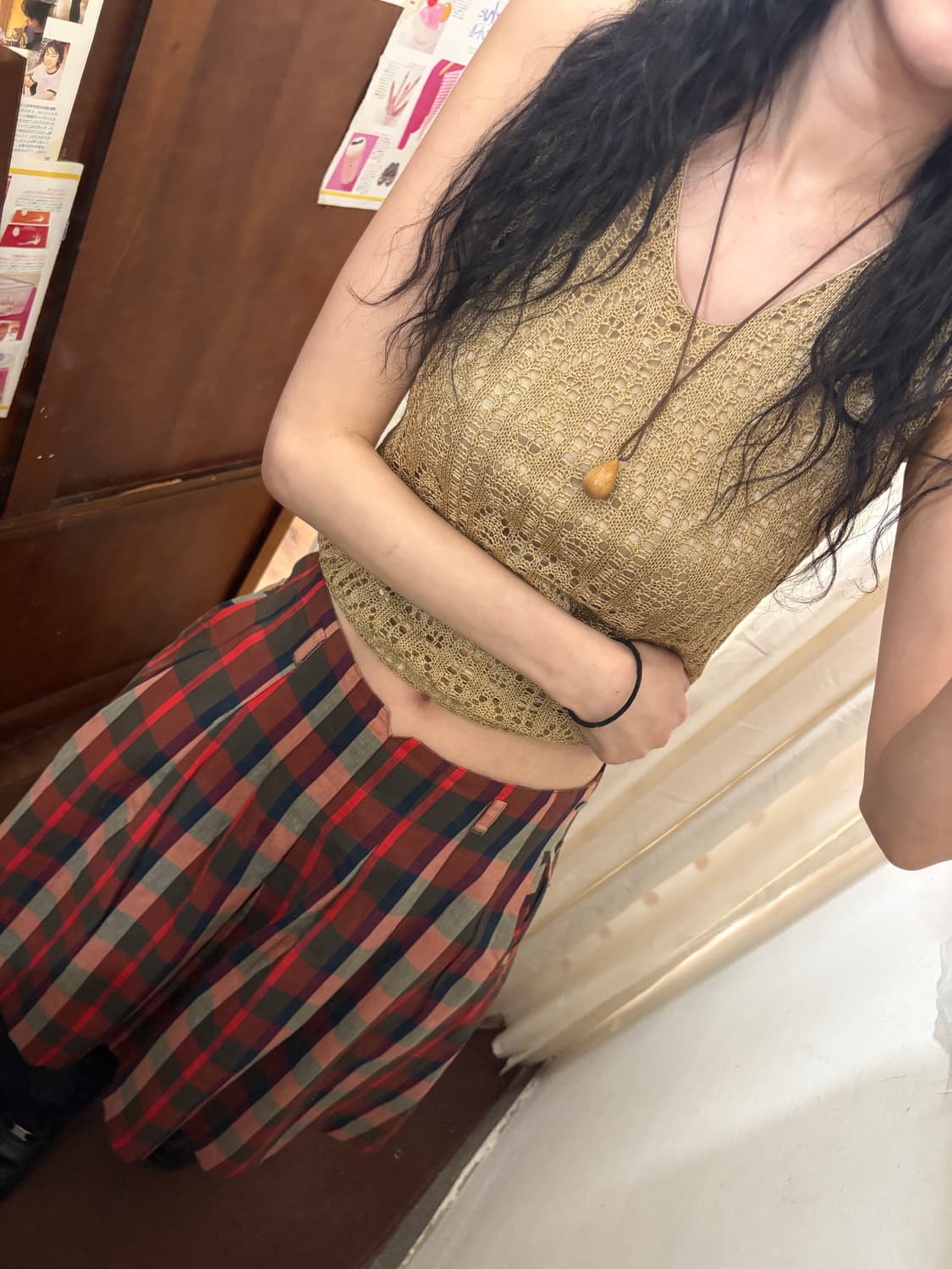 jpn vintage check midi skirt 상품이미지2