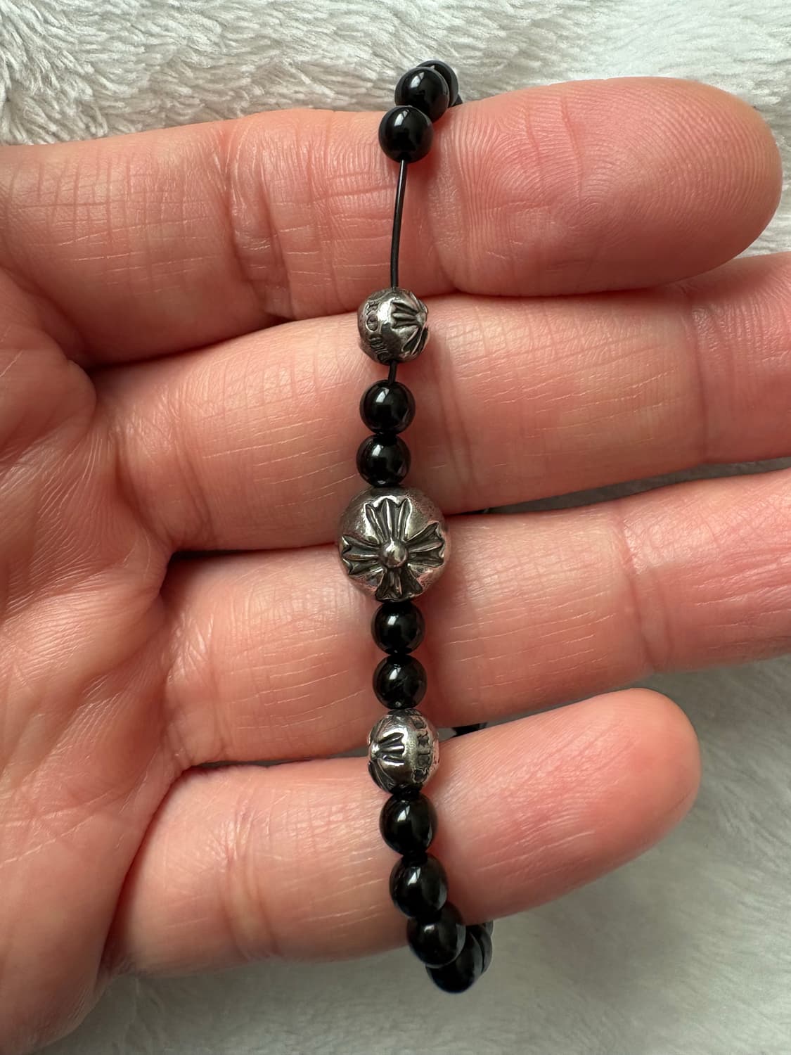 1,크롬하츠 타이니 크로스 ne팔찌 (16센치) ,비즈 4mm 팔찌 상품이미지10