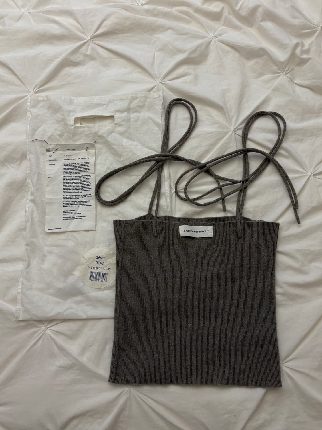 Extreme Cashmere No.141 타이 스트랩 탱크탑 브라운 상품이미지7