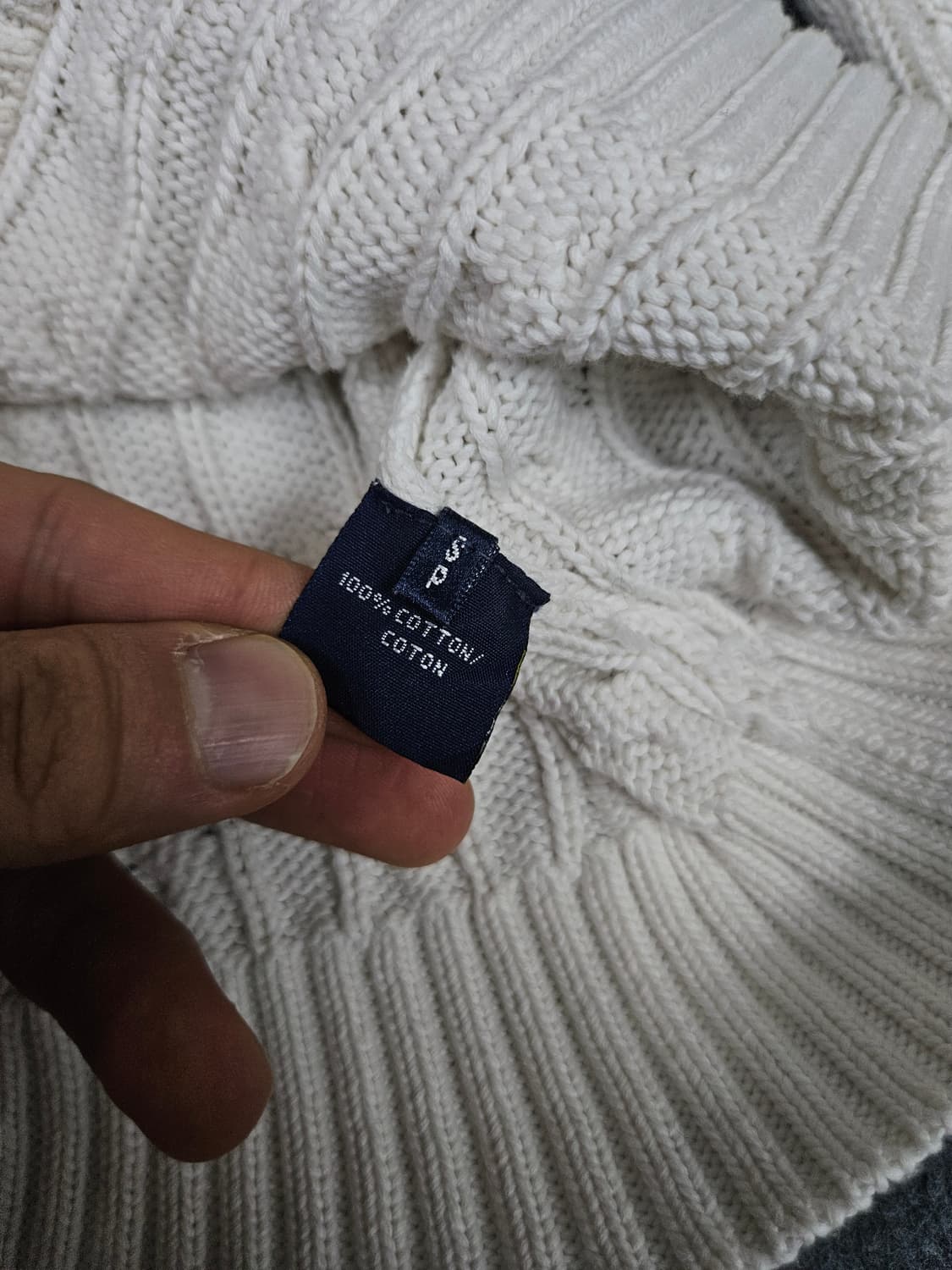 폴로 랄프로렌 화이트 꽈배기 니트(급처) 상품이미지4
