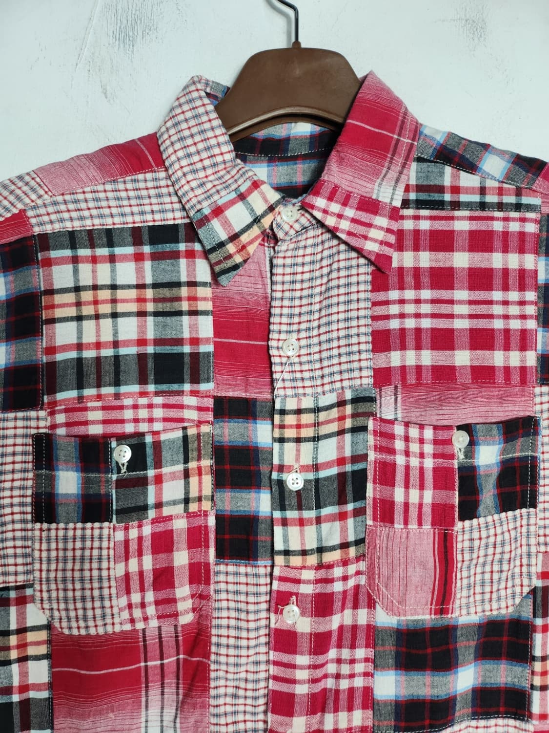 빈티지 패치워크 체크 셔츠 상품이미지2