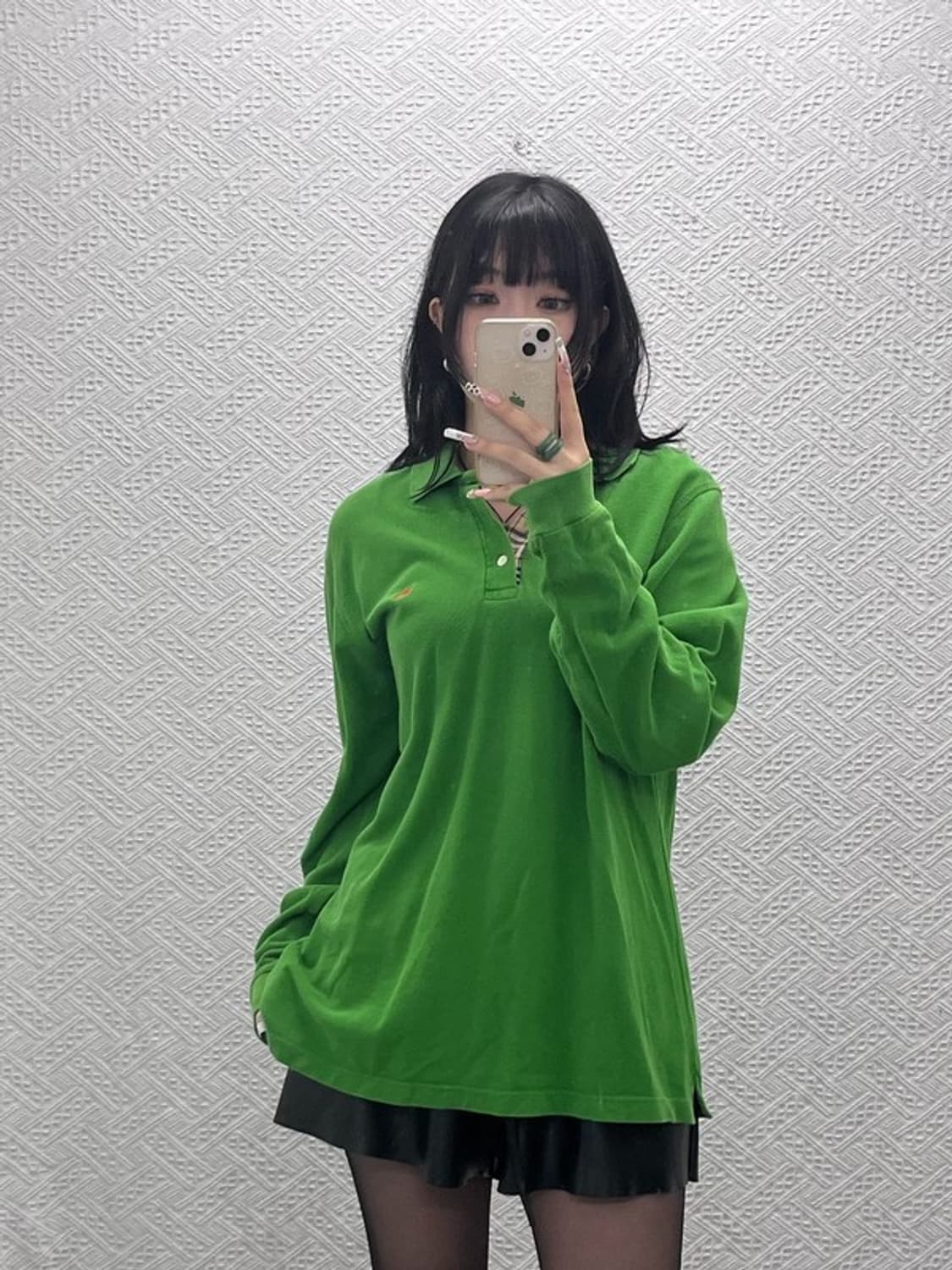 버버리 빈티지 캐주얼 레트로 그린 카라 롱슬리브 XL C11518 상품이미지1