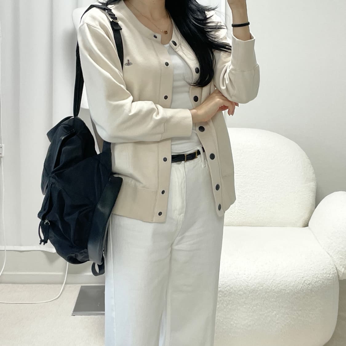 비비안웨스트우드 코튼 플리스 스냅 가디건 상품이미지1