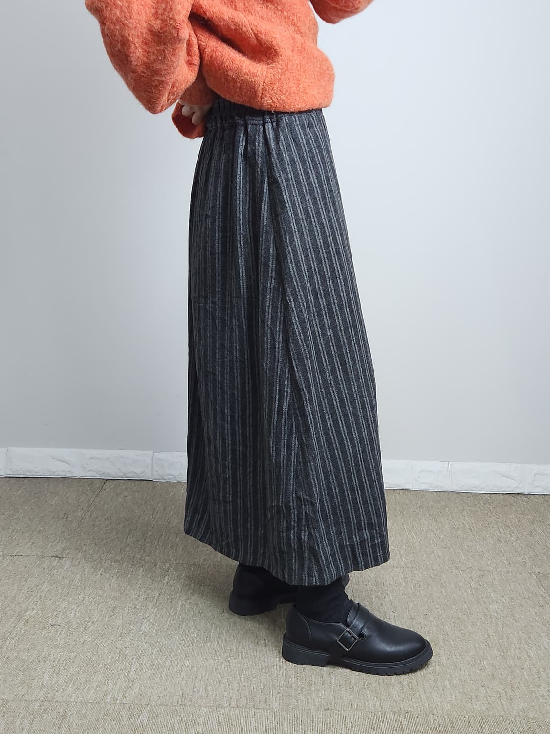 스트라이프 롱 스커트 상품이미지4