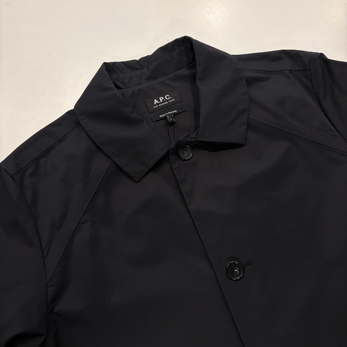 [L] A.P.C 아페쎄 레인 맥코트 블랙 트렌치 코트 D867 상품이미지3