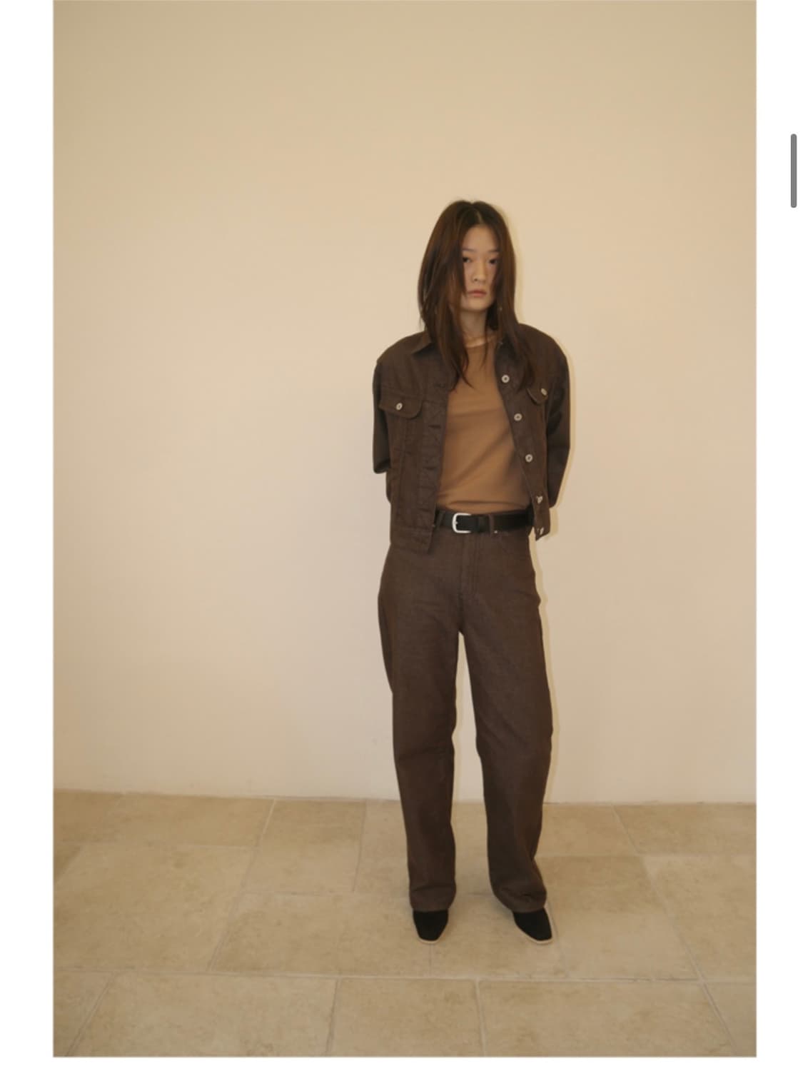 에프터먼데이 브라운 워싱데님 S 상품이미지3