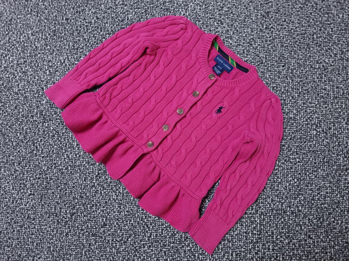 [무료배송][90]폴로 키즈 케이블 니트 가디건 상품이미지3