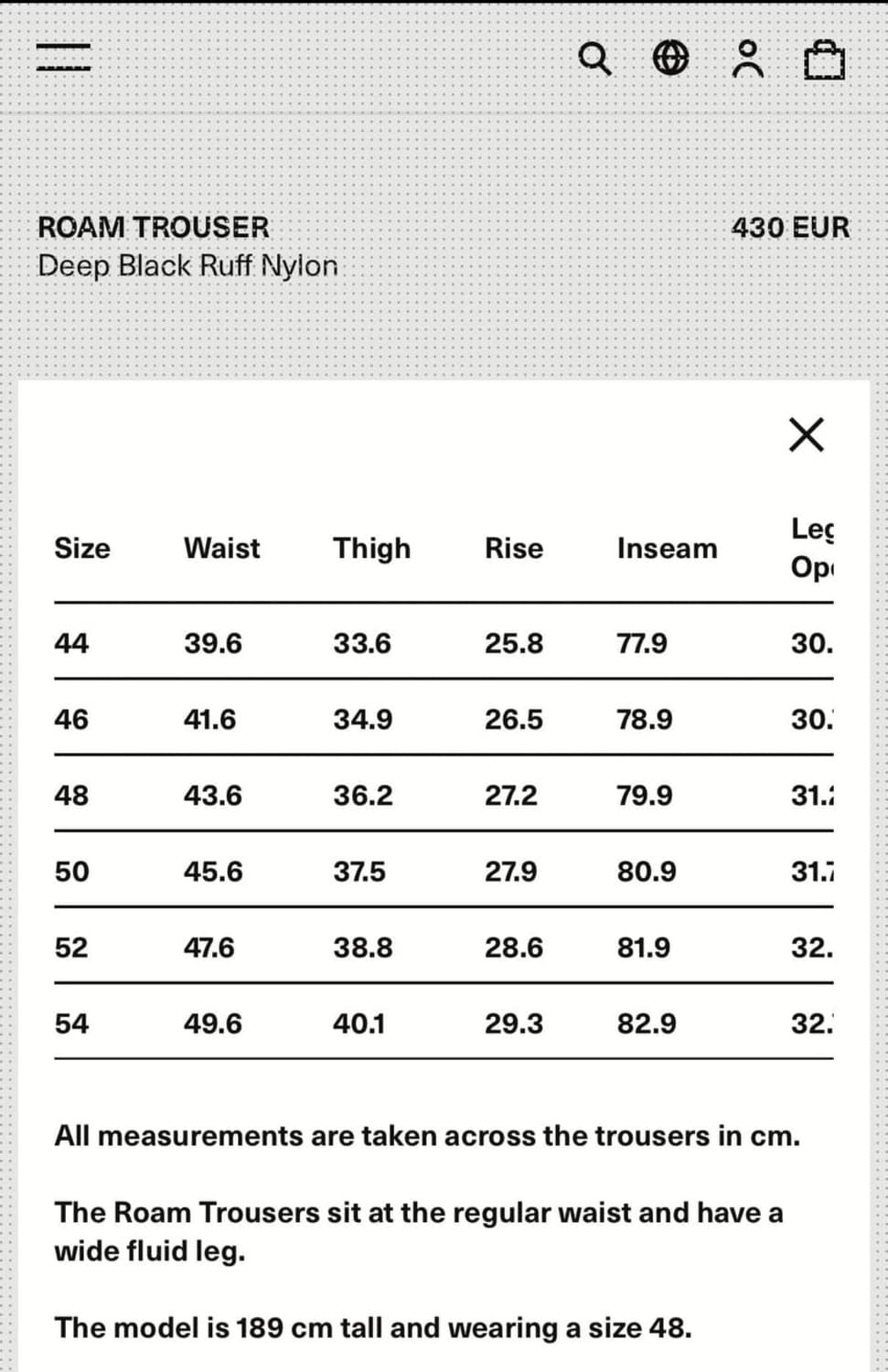 아워레가시 나일론 트라우저 48사이즈 상품이미지2