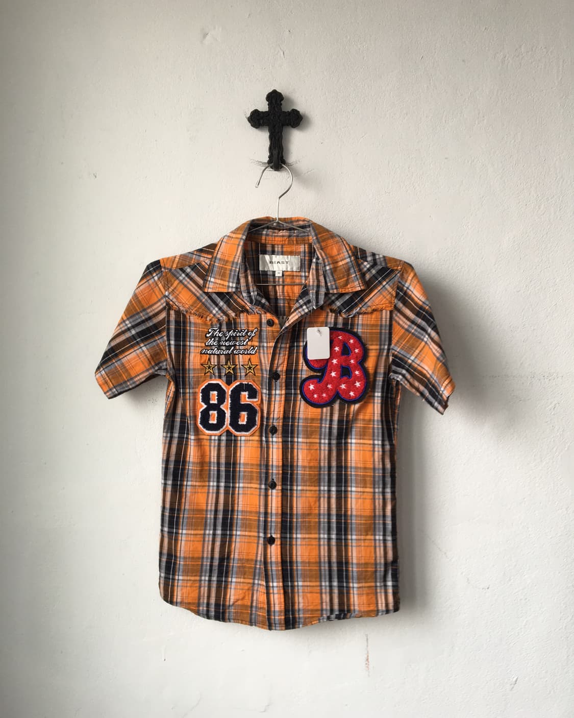 Patch point check pattern shirt 상품이미지2