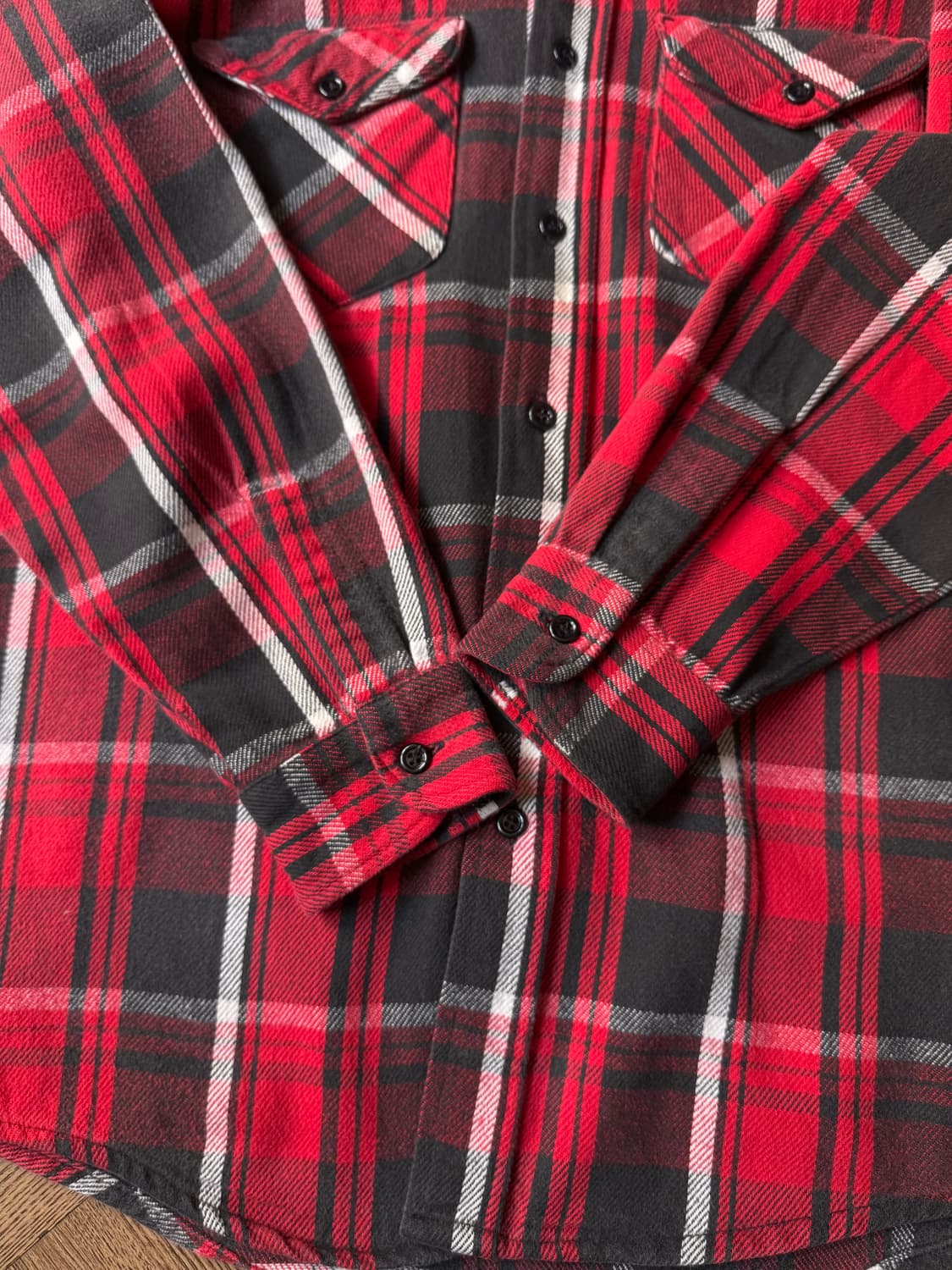 [M]OSHKOSH USA 오시코시 레드 타탄체크 플란넬 셔츠 상품이미지6