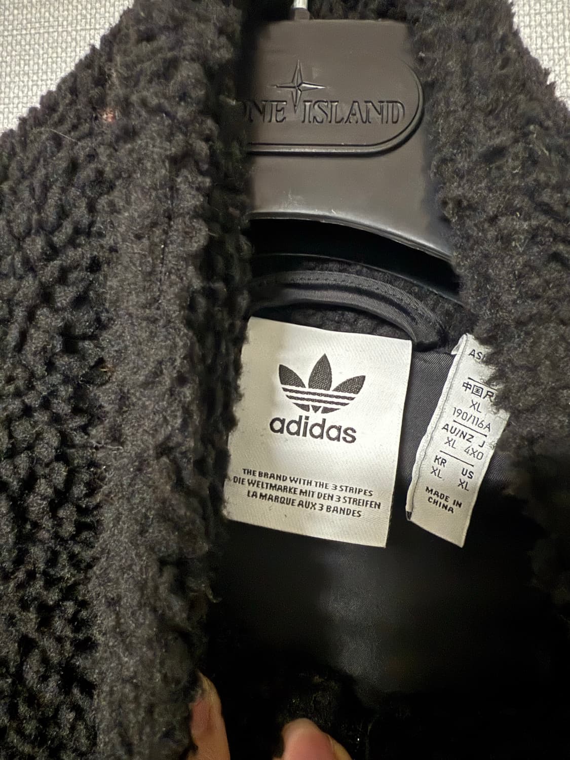 아디다스 빅로고 뽀글이 플리스 집업 xl 상품이미지4