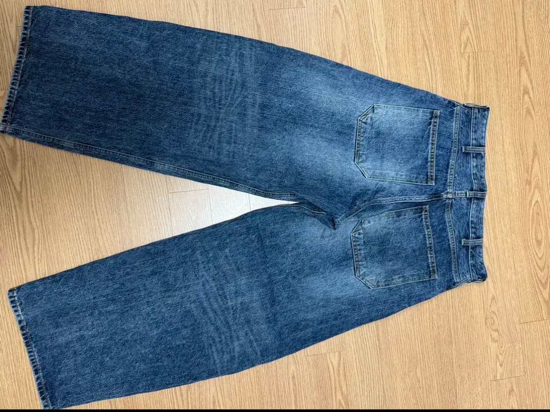 (3) 해칭룸 와이드 커브드진 워시드 블루 상품이미지3