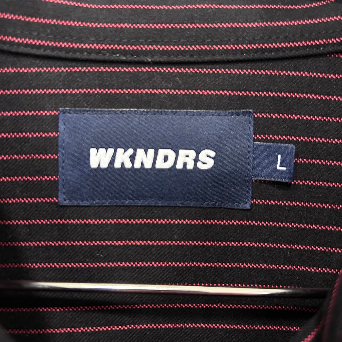 위캔더스 빅 오버핏 투톤 스트라이프 셔츠 상품이미지3