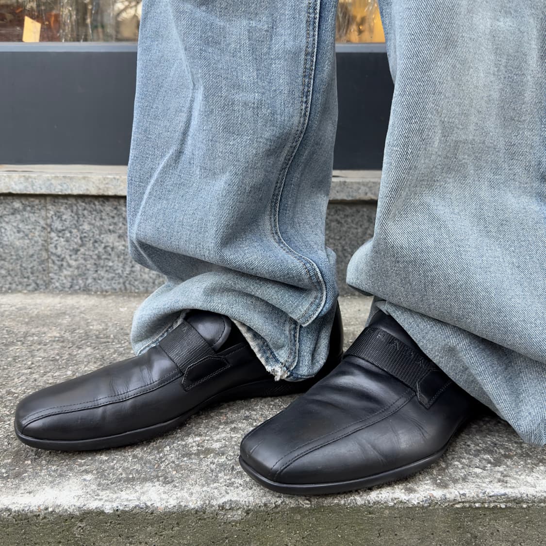 00s 빈티지 블락 프라다 스포츠 스퀘어 토 로퍼 상품이미지9