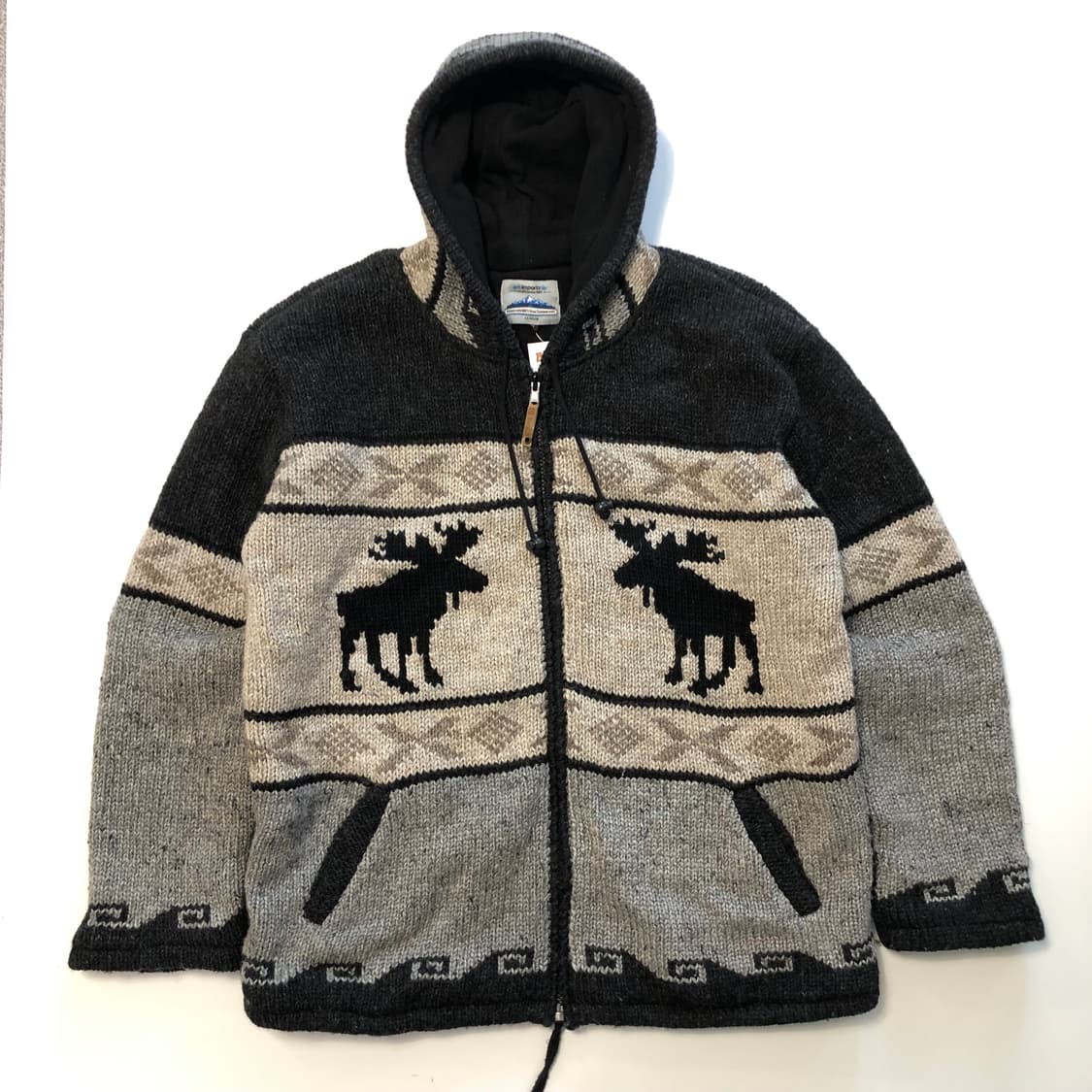 캐나디안 코위찬 뉴질랜드울 니트 후드집업  상품이미지1