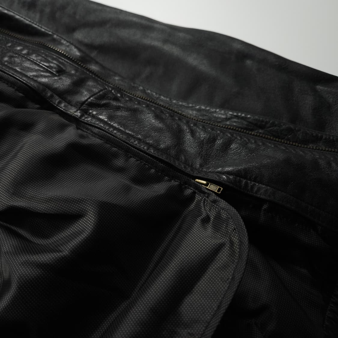 GALAXY 램스킨 블랙 레더 봄버 자켓 (L) 상품이미지4