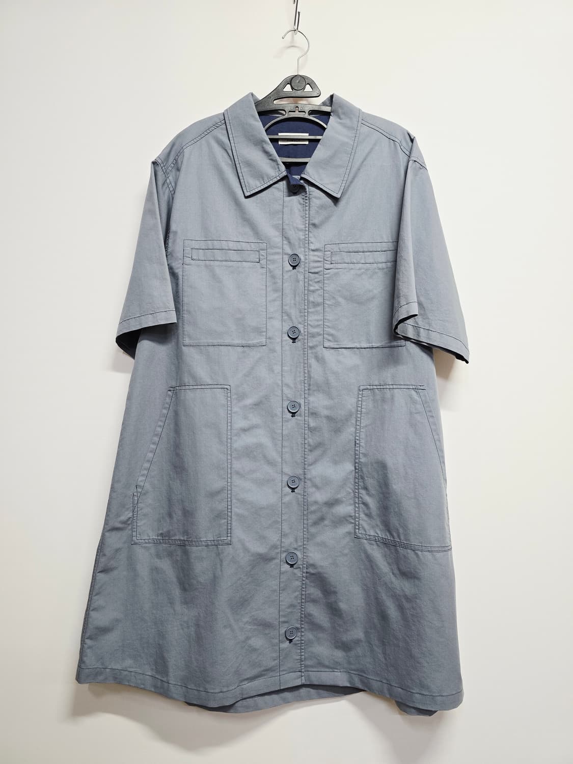 스튜디오톰보이  셔츠 원피스 블루 그레이 상품이미지1