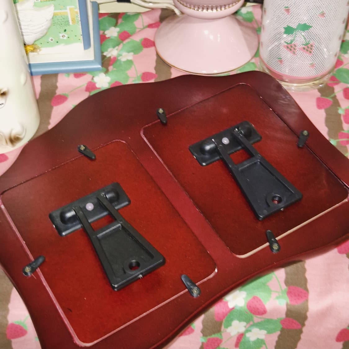 90s 카와이 피아노 카메오 2구 우드 탁상 액자 상품이미지10