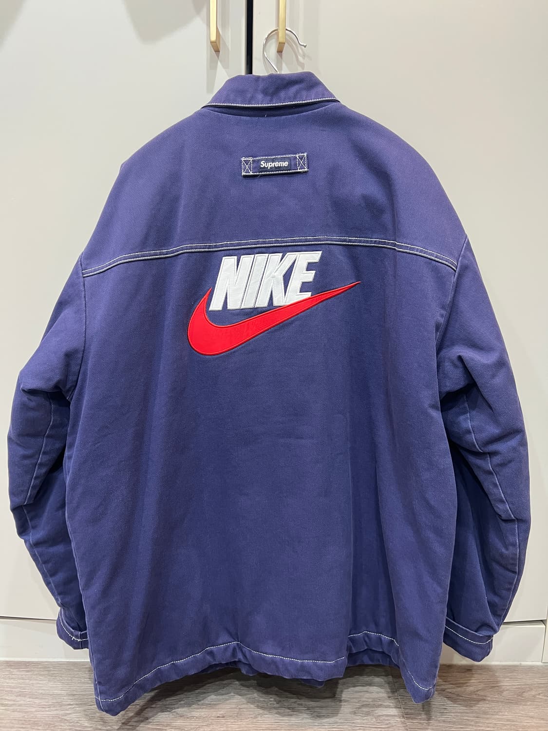 (L) 슈프림 x 나이키 더블 집 퀼티드 워크 재킷 네이비 (18FW) 상품이미지2