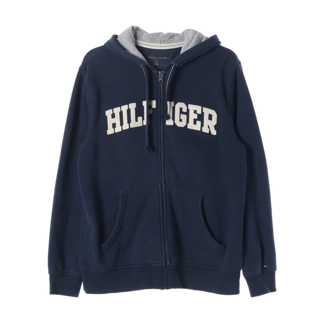 타미힐피거 빅로고 스펠아웃 자수 후드 집업 네이비 L 상품이미지1