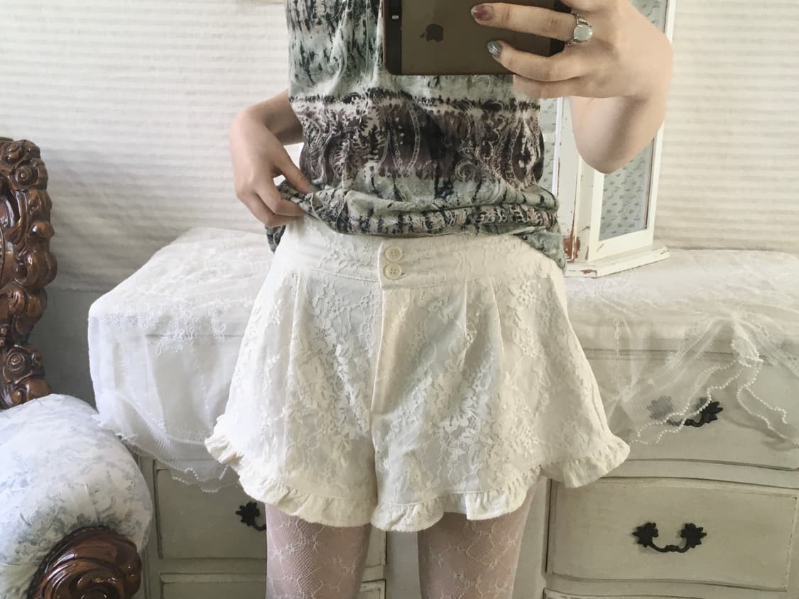 일본빈티지 로걀 히메 갸루 레이스 큐롯 팬츠 상품이미지3