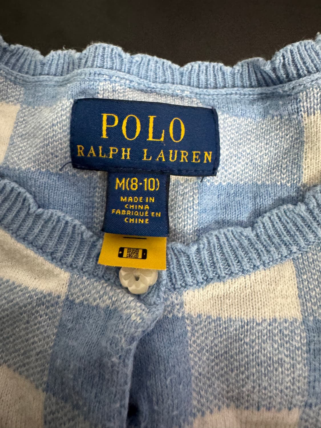 정품 인증!! 폴로 랄프로렌 키즈 깅엄 체크 가디건 140 상품이미지4
