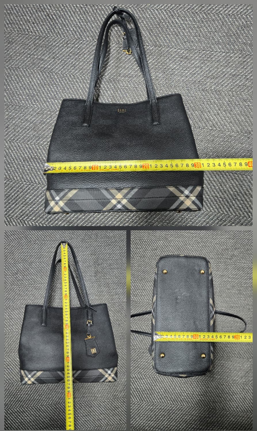 닥스 가죽 체크배색 로고 참장식 3단 숄더백 상품이미지10