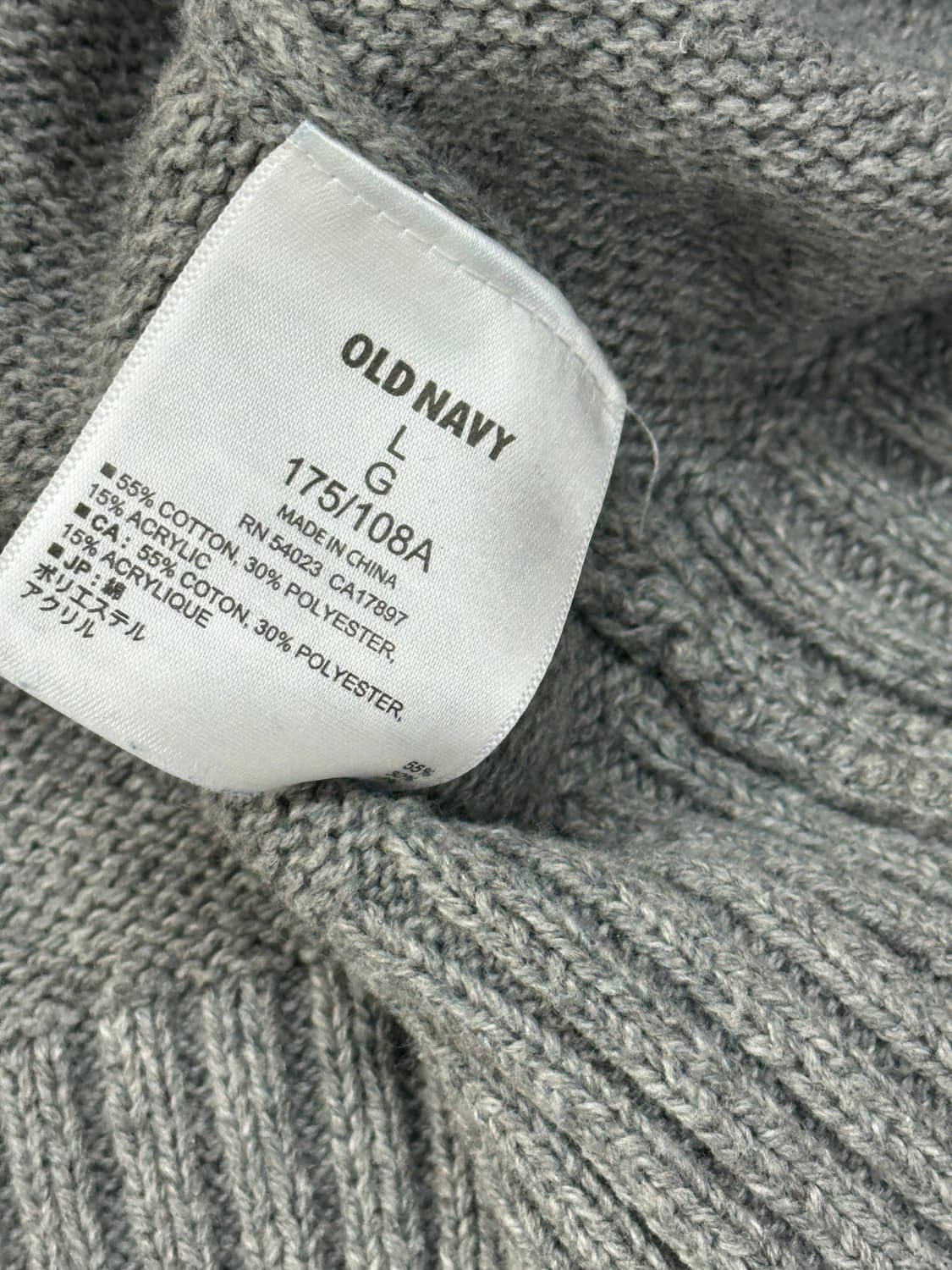 OLD NAVY 그레이 버튼 니트 핀터 베이직 아메카지  L 상품이미지6