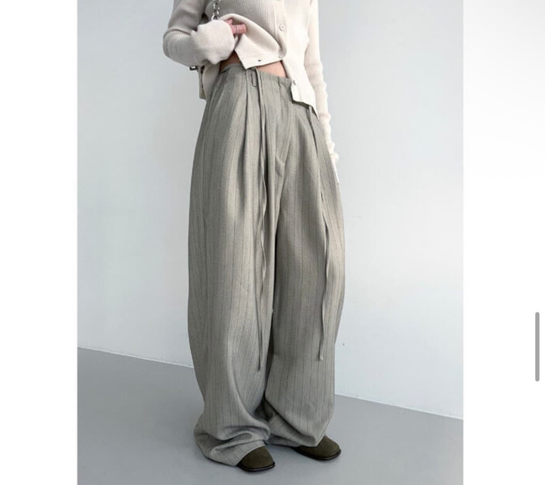 [단종 새제품]로웨어 투웨이 롱스트링 스트라이프 슬랙스 상품이미지2