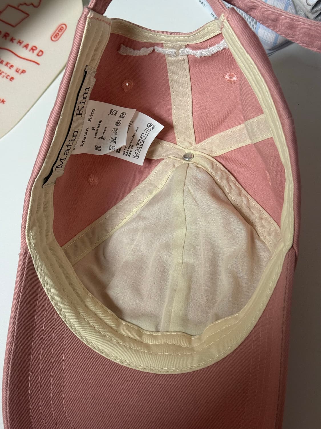 마뗑킴 미니 클래식 로고 볼캡 핑크 상품이미지5