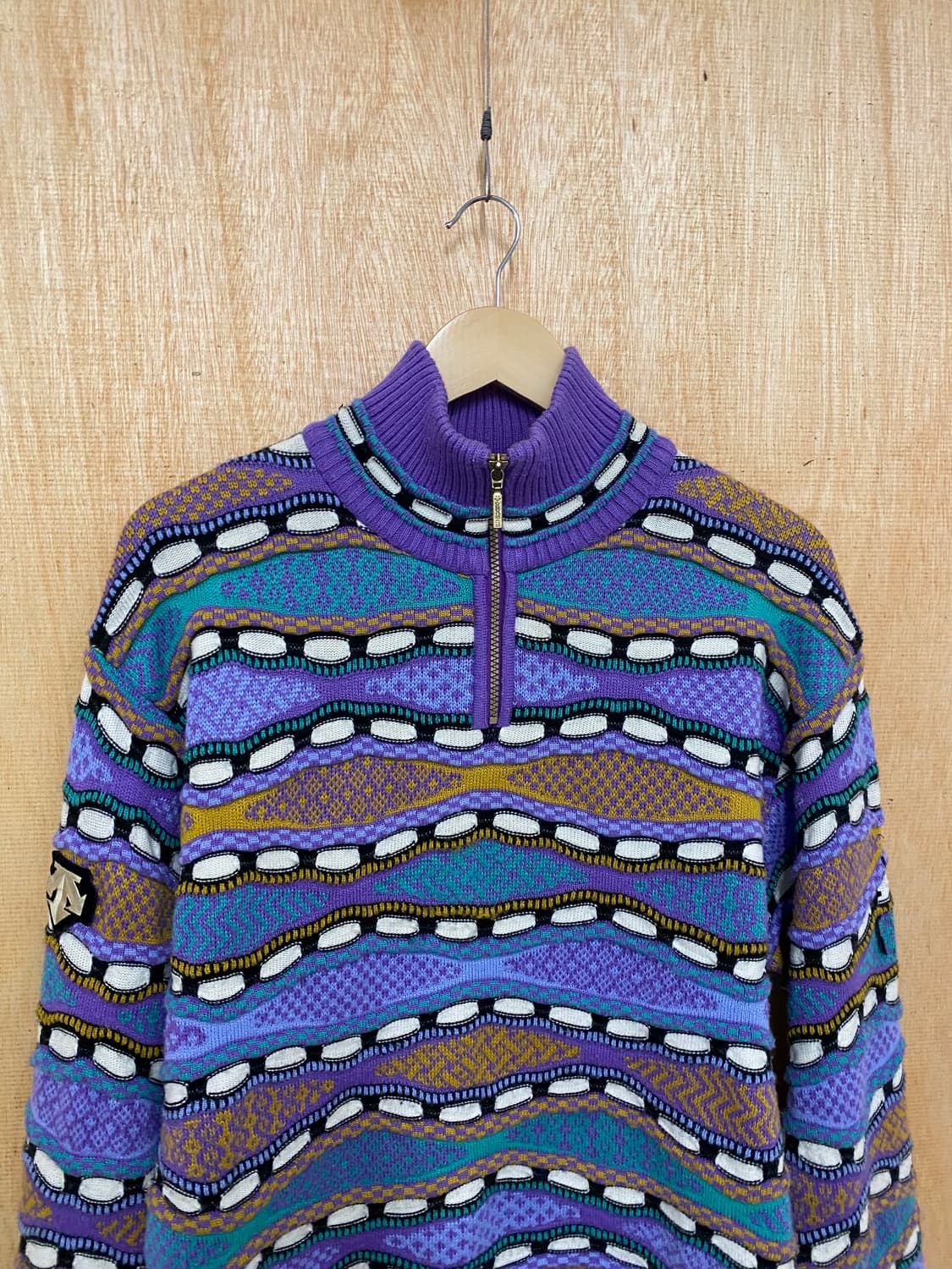 90s DESCENTE cable knit 90년대 데상트 케이블 니트 상품이미지3