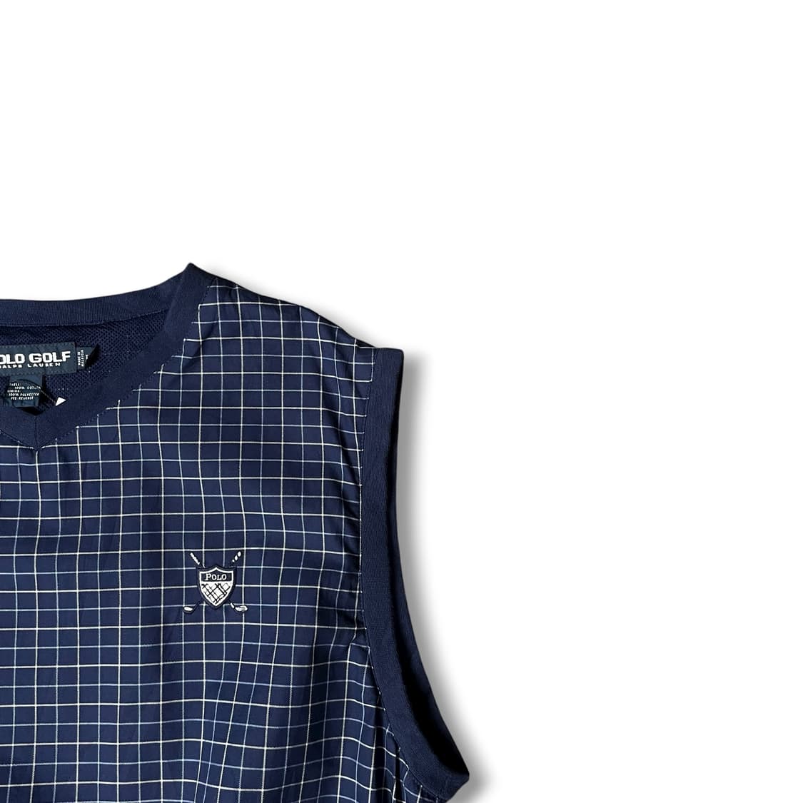 폴로 랄프로렌 네이비 체크 골프 조끼 L 상품이미지2