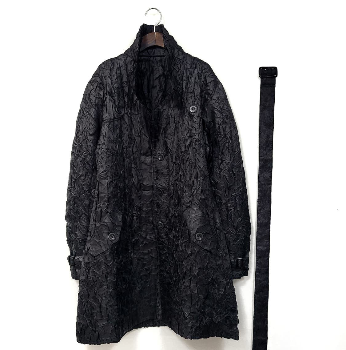 라비타준코 링클 블랙 코트 상품이미지2