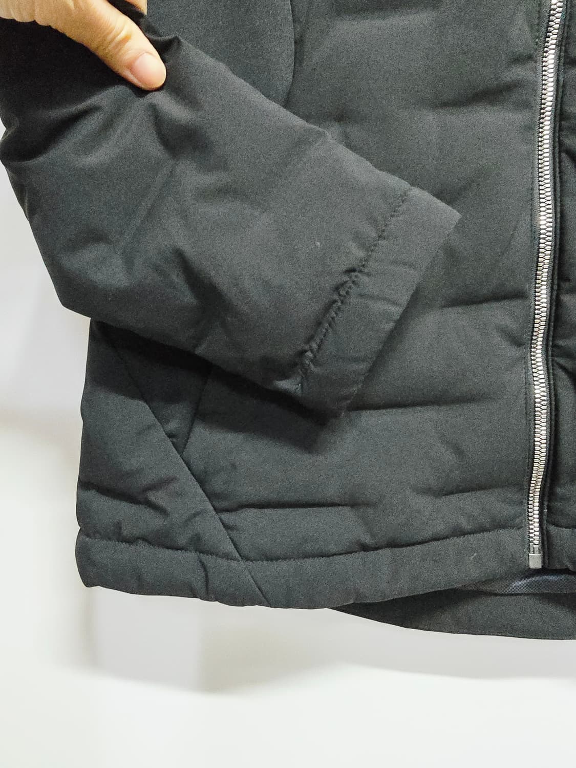 밀레 블랙 후드 구스다운패딩 자켓 100 상품이미지3