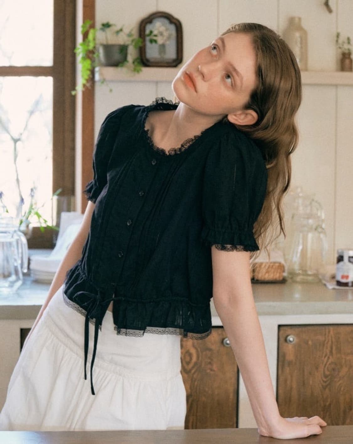 로라로라 프릴 셔링 카리나 블라우스 frill shirring 상품이미지3