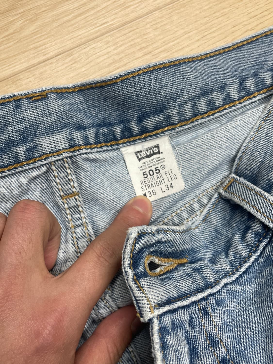 (36x34)90s 리바이스 505 연청 상품이미지2