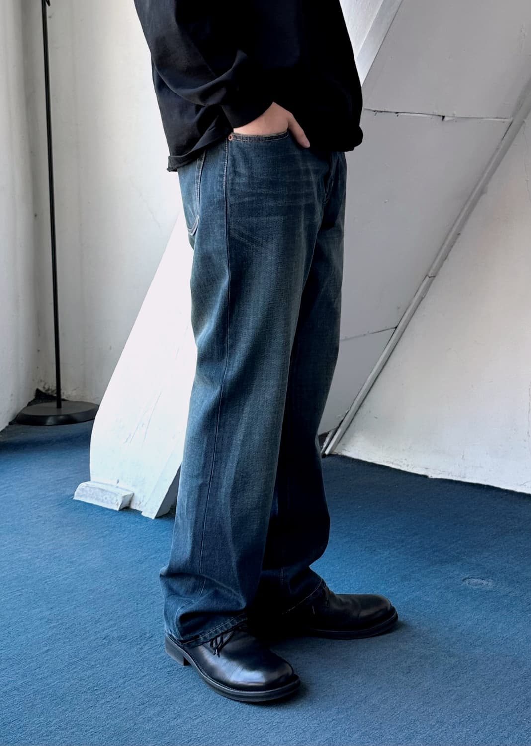 5pkt design denim wide straight pants 상품이미지6