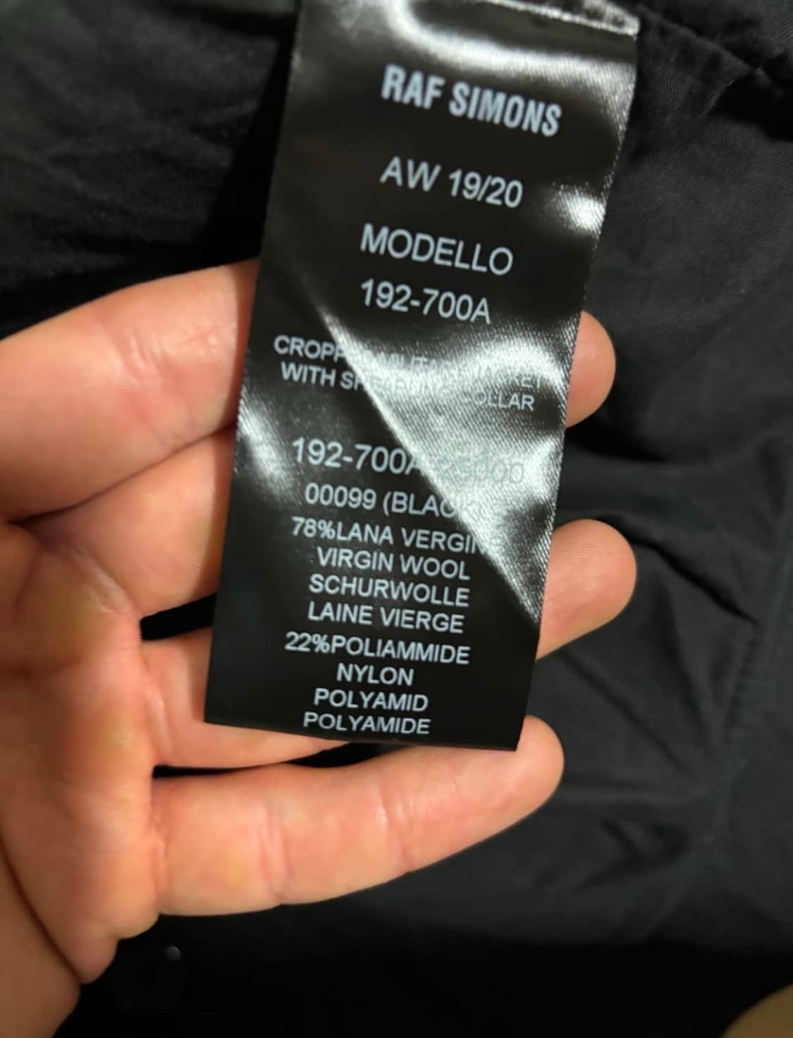 라프시몬스 울 크롭 자켓 상품이미지6