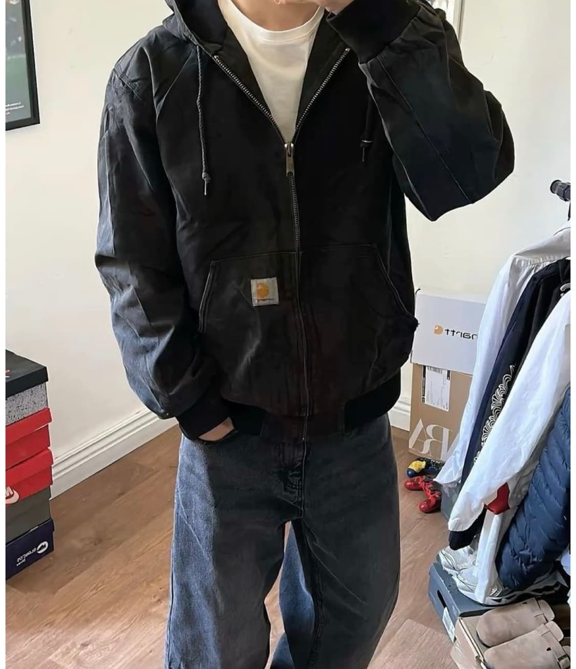 칼하트 써멀 후드 집업 네이비 상품이미지1