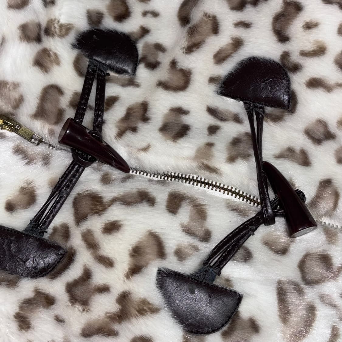 앙크루즈 네코미미 호피 폼폼이 오네갸루 더플코트 상품이미지8