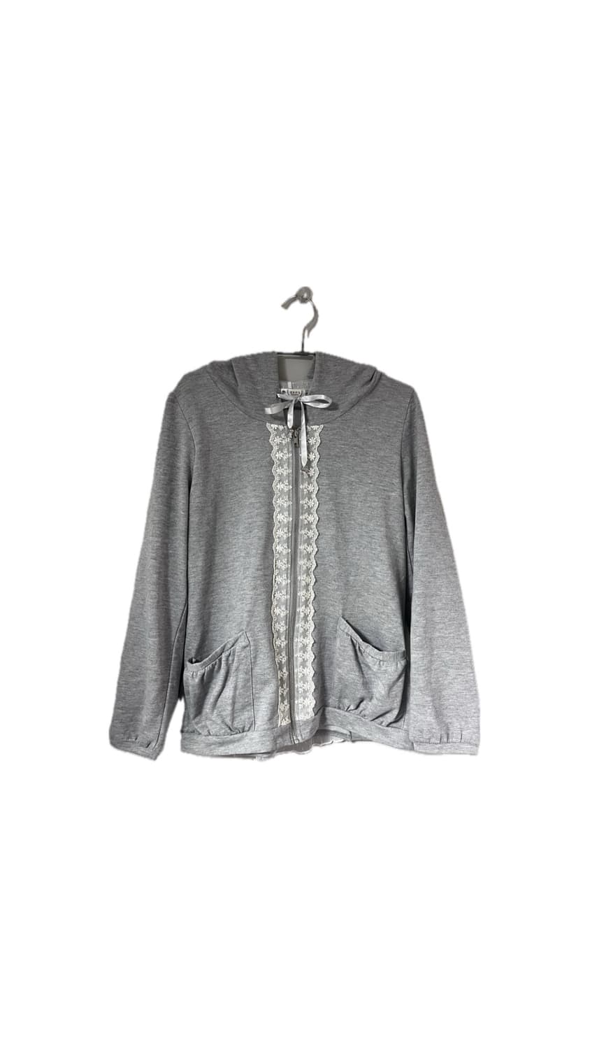 엑시즈팜 엑팜 후드 집업 후집 그레이 레이스 모리 갸루 고스로리 너드 상품이미지1